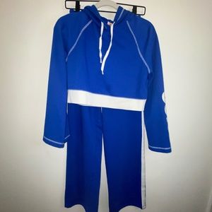 Y2K Juicy Knit tracksuit in Blue with white
